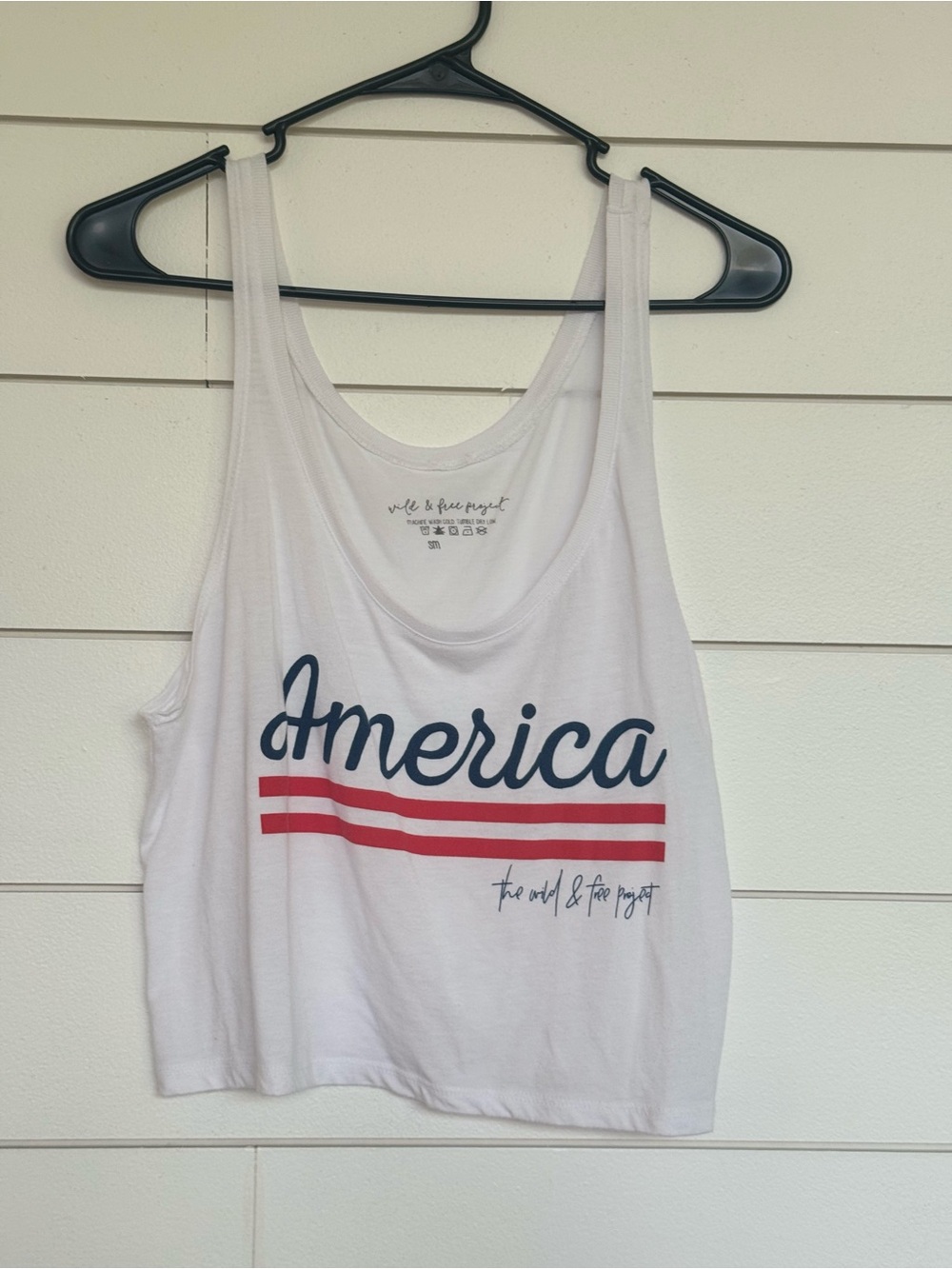 We The Free Project 'America' White Graphic Tank Top